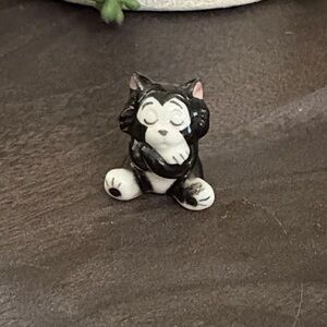 Black and White Cat Figurine